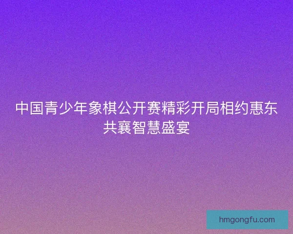 中国青少年象棋公开赛精彩开局相约惠东共襄智慧盛宴