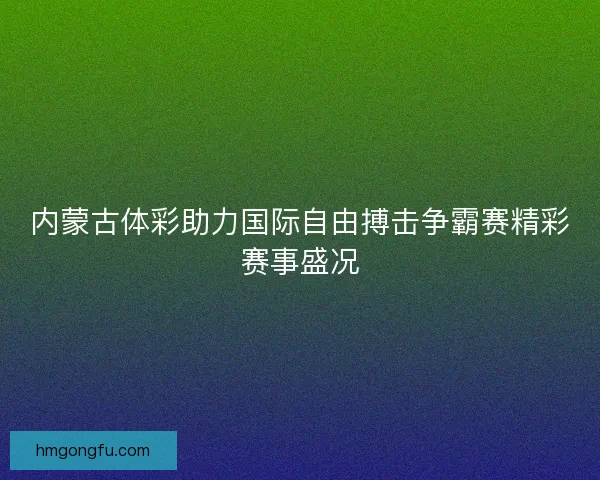 内蒙古体彩助力国际自由搏击争霸赛精彩赛事盛况